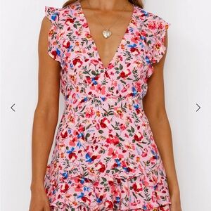 Hello Molly Floral V-Neck Ruffle Dress